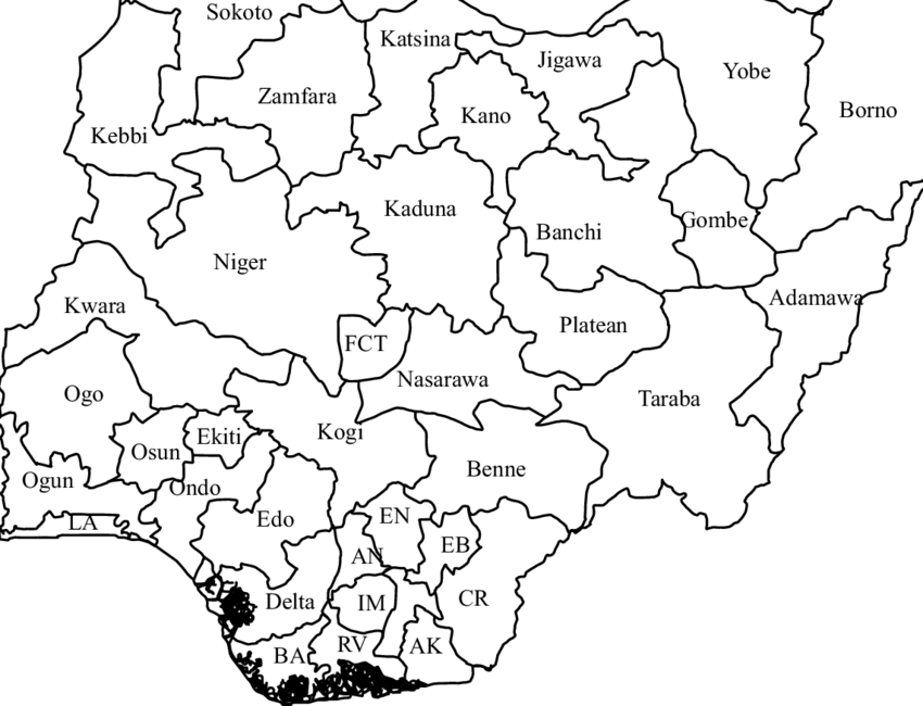 Nigeria Map with States